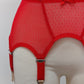 Red dot soft mesh fabric Claire garter belt with 4-8 adjustable straps