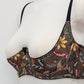 olive green floral mesh Ella quarter cup bra, underwired