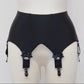 wide black retro style suspender belt with 6 extra wide straps, size XS