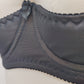 black Ella quarter cup bra made with black mesh fabric underlined with beige padding,  underwired