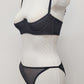 black sheer string bikini panties made with lingerie mesh, here shown with matching Ella quarter cup bra