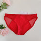 red Mia bikini panties with red dot side panels