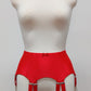 red retro style garter belt with 6 double straps