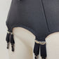 black retro style garter belt with 6 double straps, detail