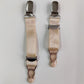 beige, short clip on garter straps, suspender straps, 1 pair