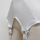 White Wide IRIS Garter Belt Deep V Style Suspender Belt Size XS-4XL