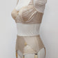 beige 6 strap Scarlett garter belt with side lace panels, side view