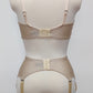 beige 6 strap Scarlett garter belt with side lace panels, back view