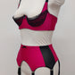magenta pink, quarter cup Lucy bra with Black lace nr. 2 