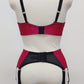 magenta pink, quarter cup Lucy bra with Black lace nr. 2 