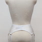 white classic retro style Greta garter belt, back view