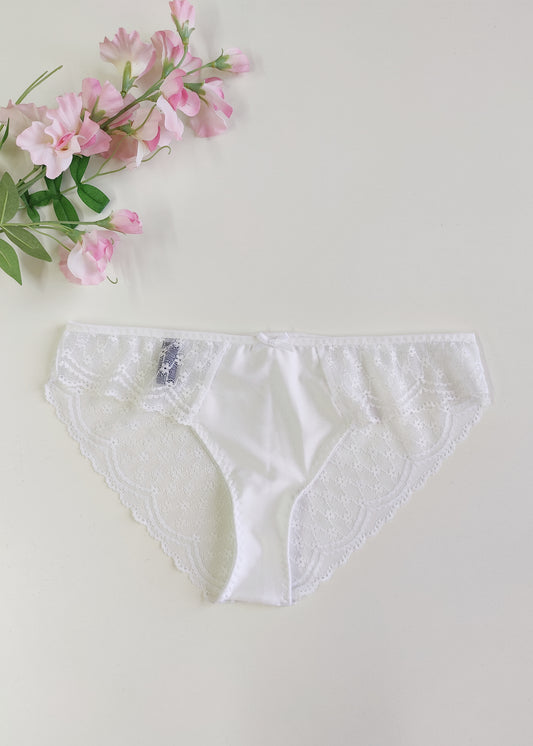 white Zigi tanga panties with lace on the front side panels and back