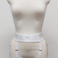 white narrow 60's style Summer garter belt with 6 straps
