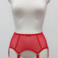 Pink, Gray, Red or Black Sheer LULA Garter belt Transparent Suspender Belt