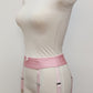 pink narrow 60's style Summer garter belt with 6 straps