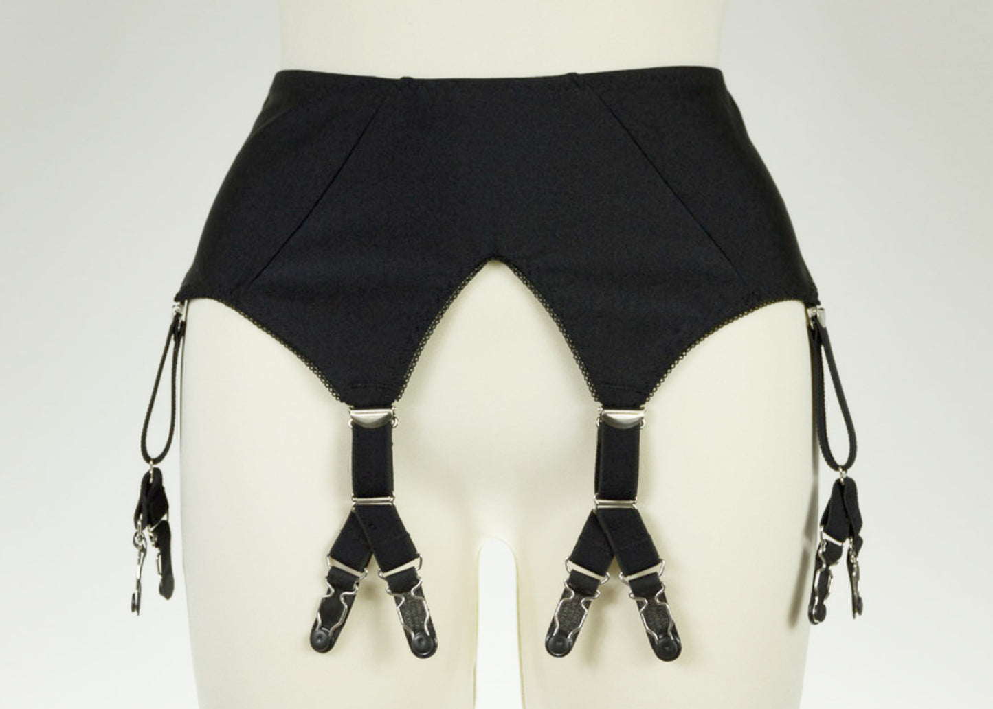 black Wide Jean garter belt with 6x Y-straps