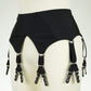 black Wide Jean garter belt with 6x Y-straps, side view