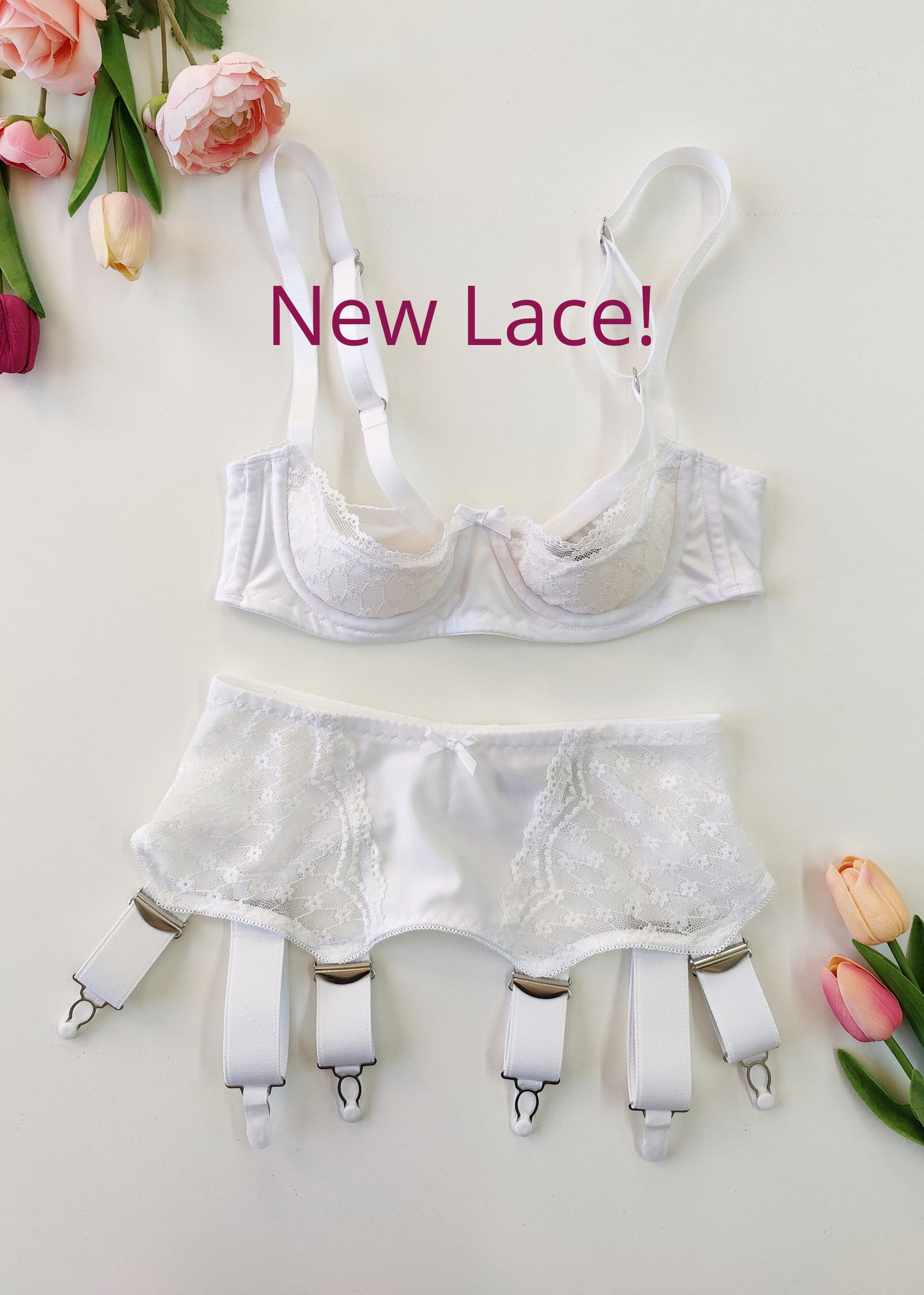 White LUCY Open Quarter cup Bra