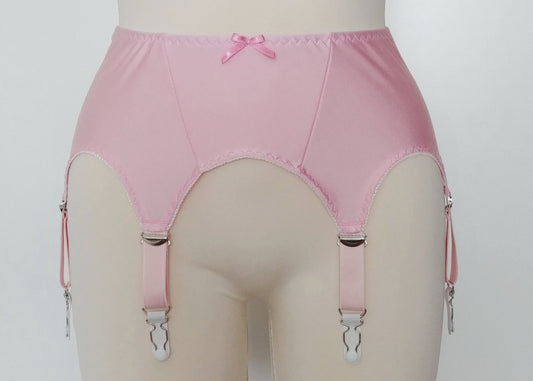Pink NINA Narrow 6 strap Garter belt size M