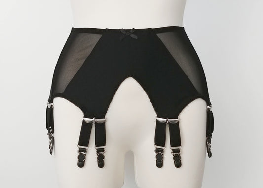 black wide 12 strap Stella garter belt