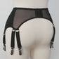 black wide 12 strap Stella garter belt, back view