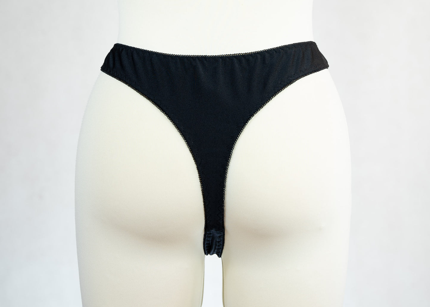 High Waist IVY Tanga Panties Black White Pink Beige Size S-XL