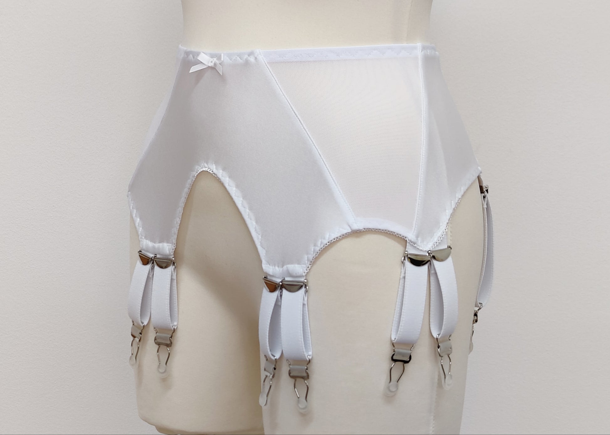 white wide 12 strap Stella garter belt