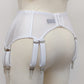 white wide 12 strap Stella garter belt, back view