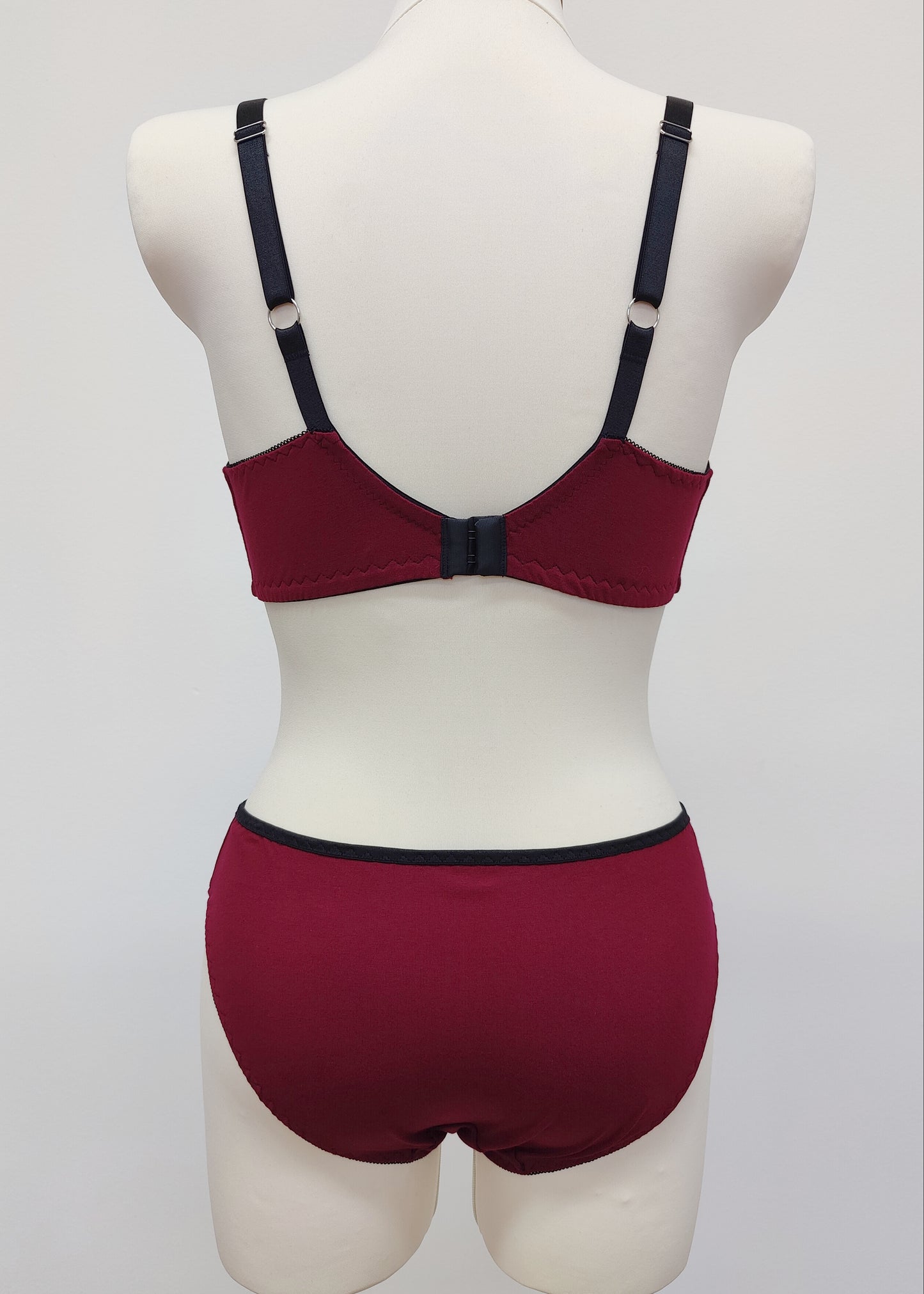 Classic Bikini, Tanga or High waist KIM Panties Burgundy red cotton S-XL