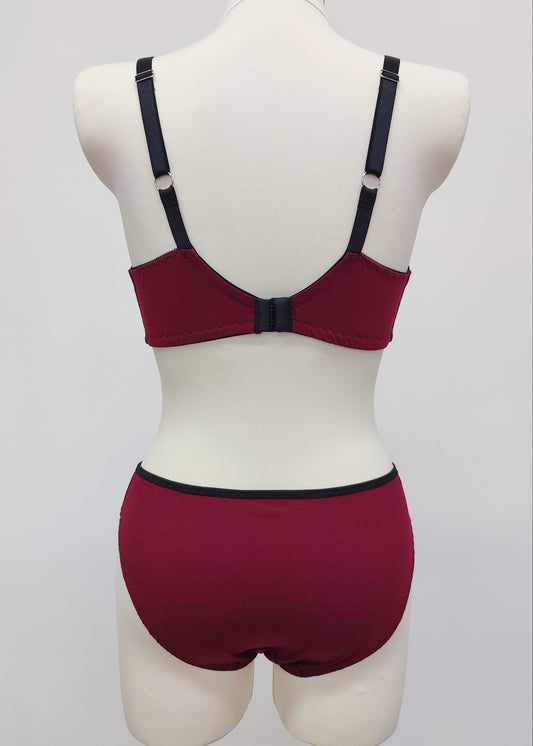 Classic Bikini or Thong KIM Panties Burgundy red cotton XS-XL