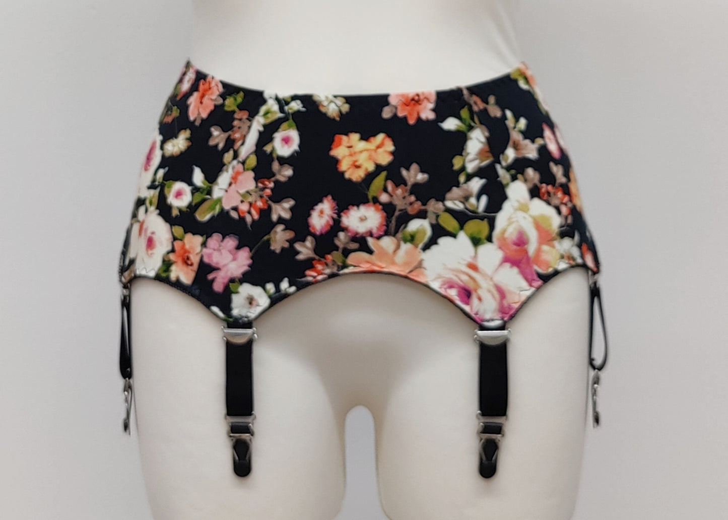 Floral VERONICA cotton garter belt Size XS-3XL
