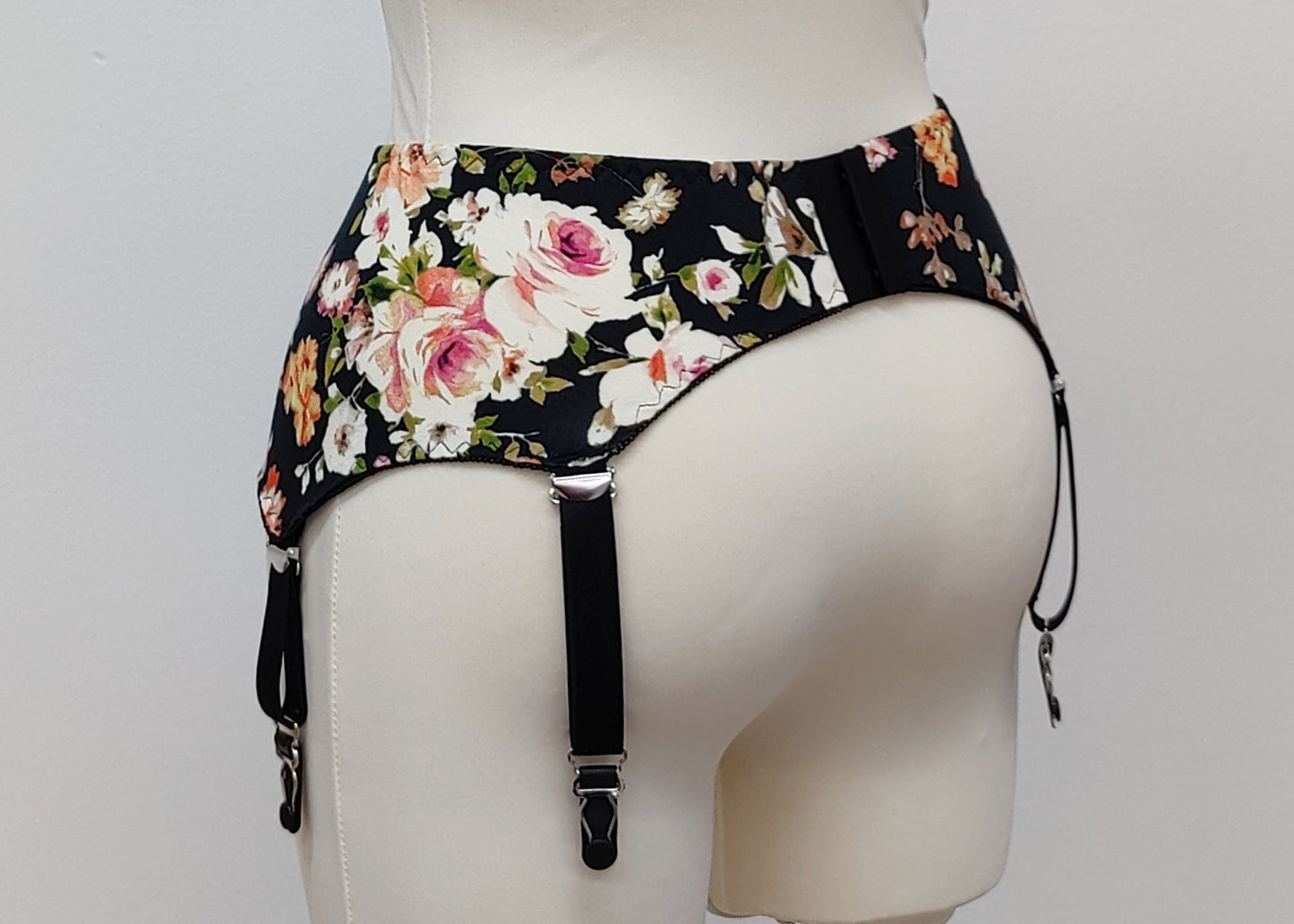 Floral VERONICA cotton garter belt Size XS-3XL