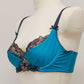 Teal and Black Lace JASMIN Bra