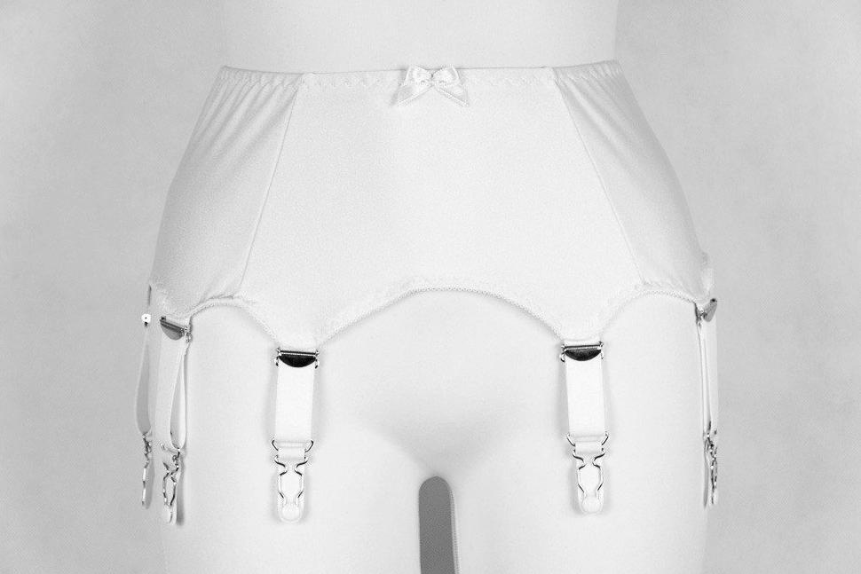 white 10 strap garter belt