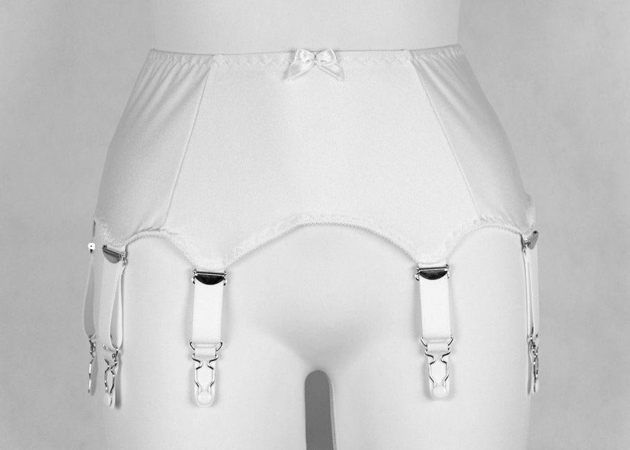 white 8 strap Greta garter belt