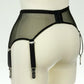 Black White Pink Beige Sheer mesh GRETA 6 strap Garter belt Transparent Suspender Belt - Size XS-4XL