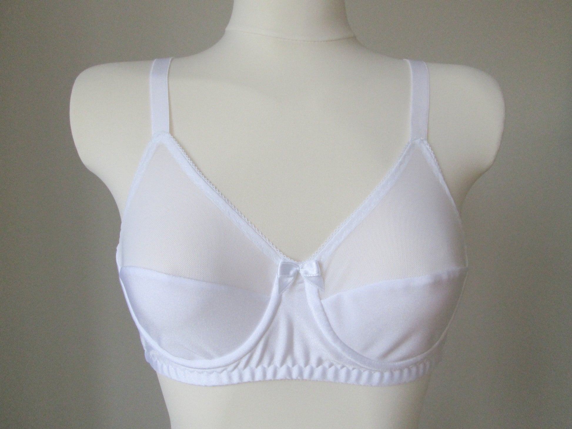 white partially transparent full cup soft bra with wires